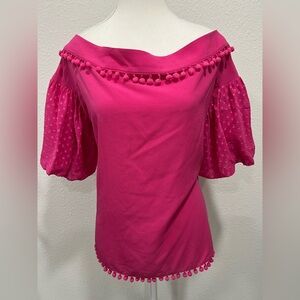 UMGEE Swiss Dot Puff Sleeve Top EUC